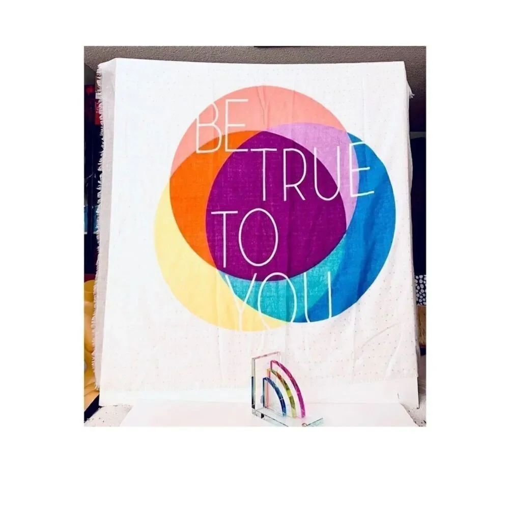 NWT Vintage Aeropostale Be True To You Rainbow Colors Pride Scarf Wrap Pashmina
